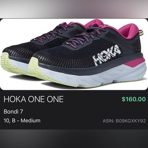 New in box HOKA Bondi 7. Never worn!  Women size 10B